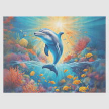 Livlig lekfull delfin AI-genererad design
