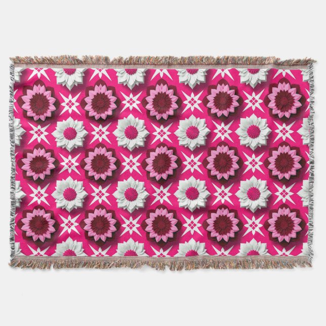 🌸Livlig Lotus Blommig Rosa Harmoni✨ Filt (Framsidan)