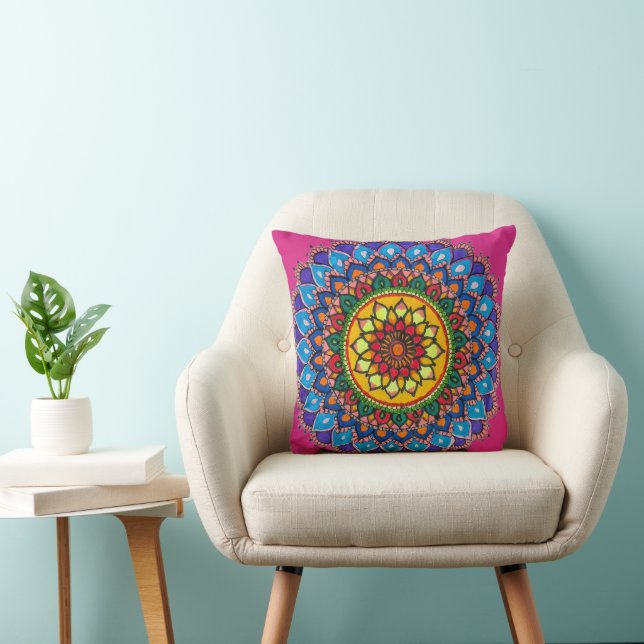 Livlig Mandala Kudde (Stol)
