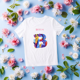 Livlig monogram - Bokstav B Konstnärlig födelsed T Shirt