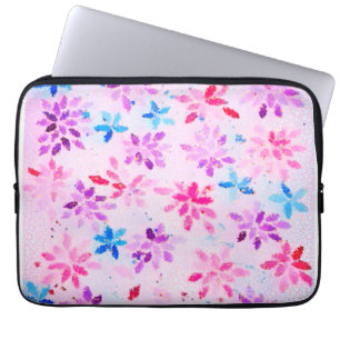 Livlig mosaikflora Stilsäker konst Laptop Fodral