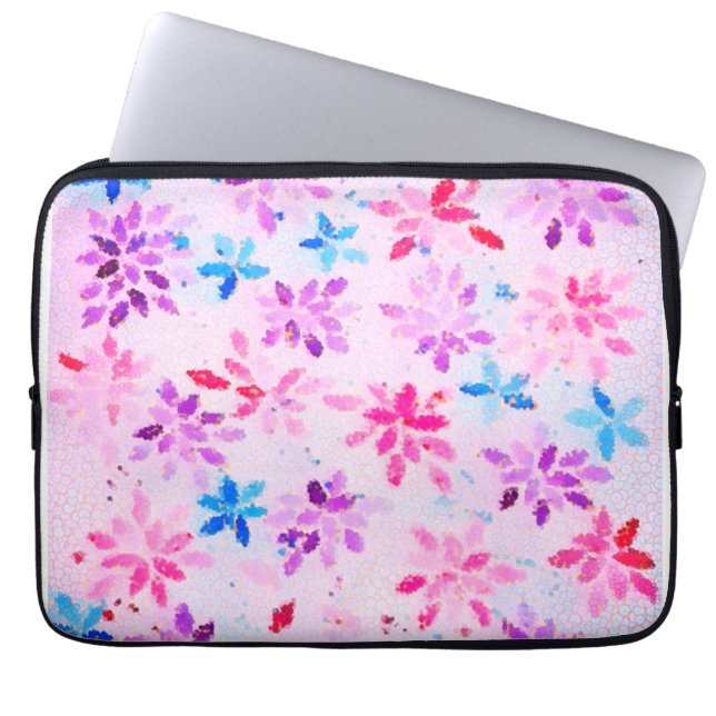 Livlig mosaikflora | Stilsäker konst  Laptop Fodral (Framsidan)