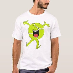 Livlig Neon Tennisboll Maskot T Shirt