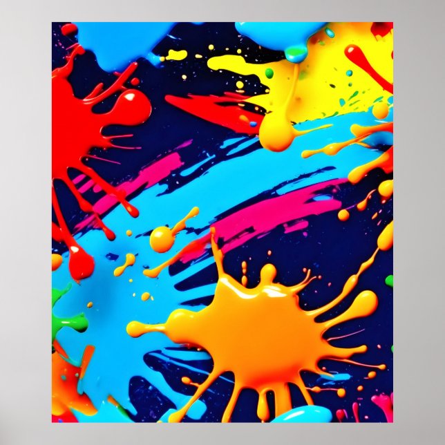 Livlig neonfärg i flytande uttryck poster (Framsidan)