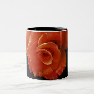Livlig Orange Ros Fotografi Två-Tonad Mugg