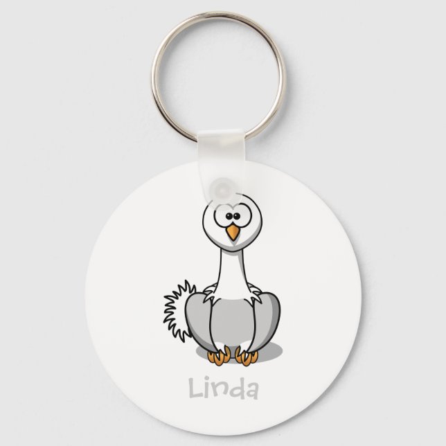 Livlig ostrich nyckelring (Framsida)