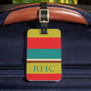 Livlig Palett Randig Monogram Bagagebricka