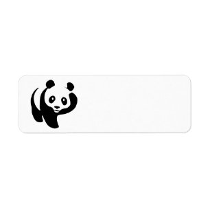 Livlig Pandabjörn Returadress Etikett