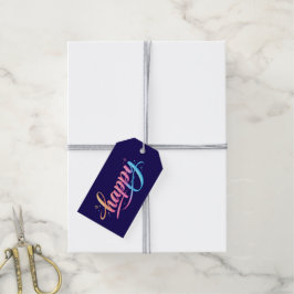 Livlig Pastell Gradient GLAD Typografi - Modern Presentetikett