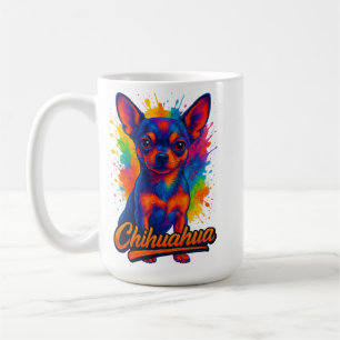 Livlig Pop-Art Chihuahua-illustration Kaffemugg
