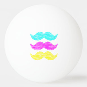 Livlig Pop Art Moustache Mönster Ping Pong Pingisboll