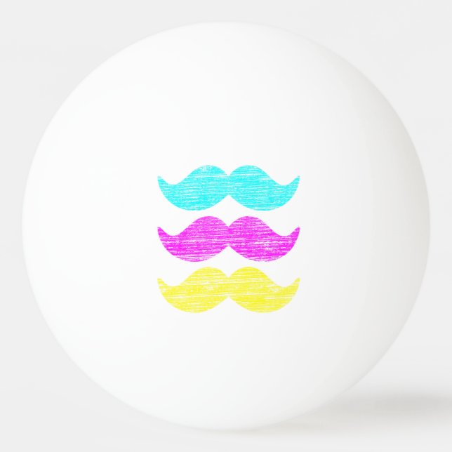 Livlig Pop Art Moustache Mönster Ping Pong Pingisboll (Framsidan)