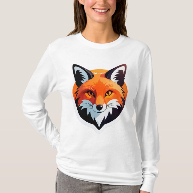 Livlig Rävhuvud T Shirt (Framsida)