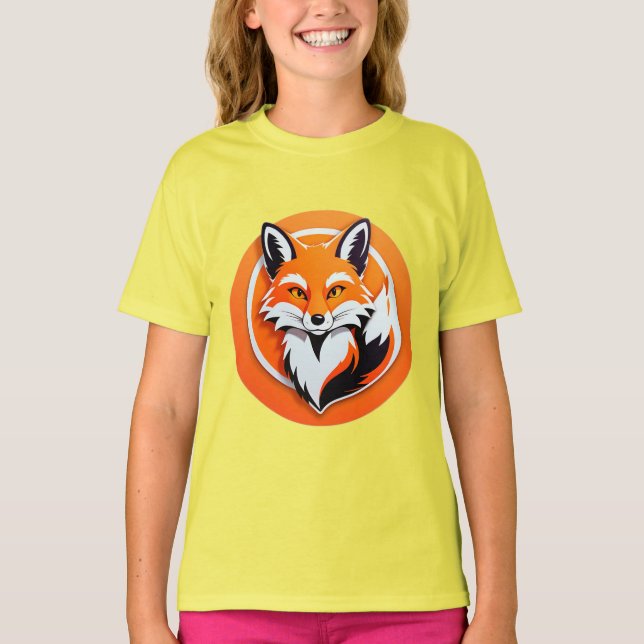 Livlig Rävhuvud T Shirt (Framsida)