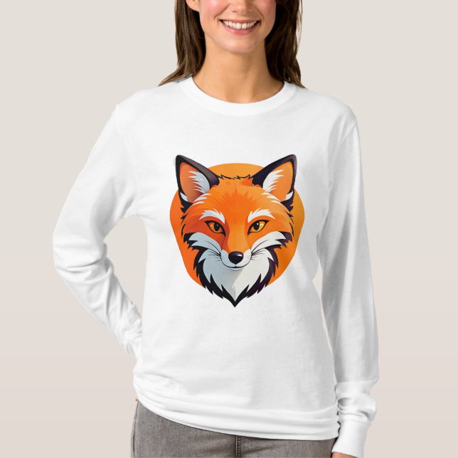 Livlig Rävhuvud T Shirt (Framsida)