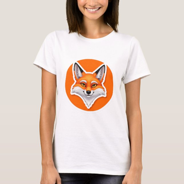 Livlig Rävhuvud T Shirt (Framsida)