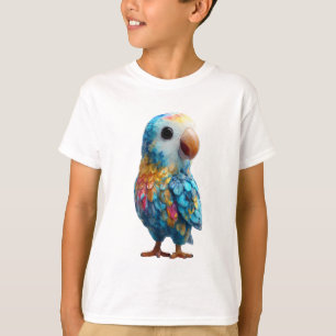 Livlig regnbågsfjädrad papegojaillustration för ba t shirt