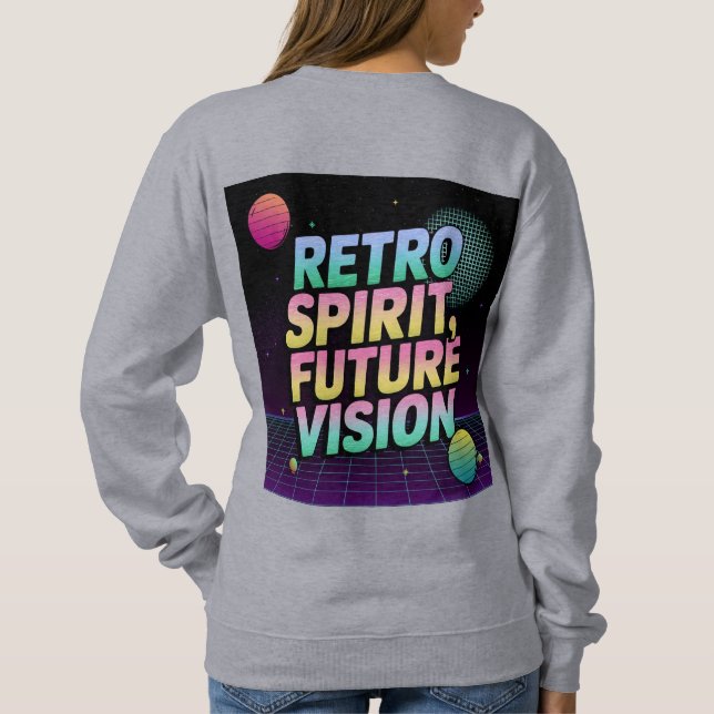 Livlig "Retro Ande, Framtidssyn" Typografi  T Shirt (Baksida)