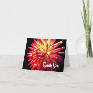 Livlig röd Dahlia-blomma tack Kort