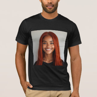 Livlig Rödhårig Porträtt Grafisk T-shirt – Djärv A