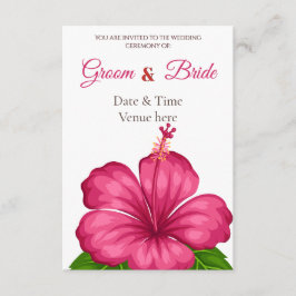 Livlig Rosa Hibiskus Blommig Bröllopsinbjudan Inbjudningar