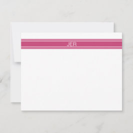 Livlig Rosa Personlig Monogram Namn Initialer Anteckningskort