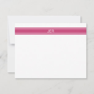 Livlig Rosa Personlig Monogram Namn Initialer Anteckningskort