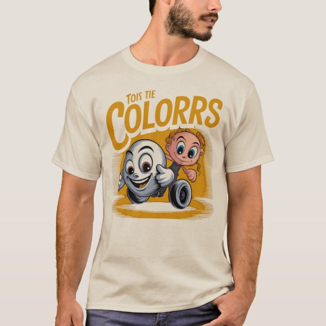 Livlig seriebaserad Popkonst - Grafisk Illustratio T Shirt (Framsida)