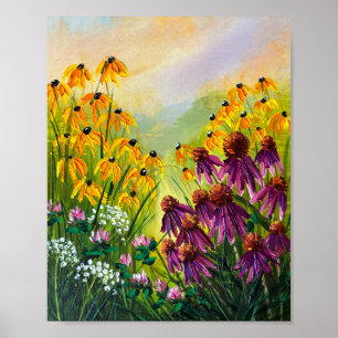 Livlig sommarudda konvaljblomster poster