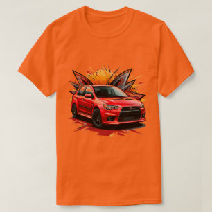 Livlig sportbil med en stänk av färger t shirt