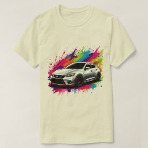 Livlig sportbil med stänk av färger t shirt