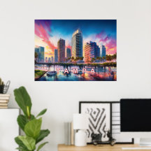 Livlig Tampa Florida Färgrik Abstrakt Konst