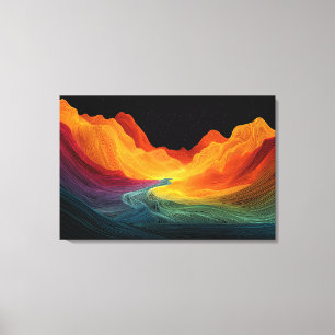 Livlig Topografi Surreal Landskap (76x51 cm) Canvastryck