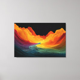 Livlig Topografi | Surreal Landskap (91 cm x 61 cm Canvastryck