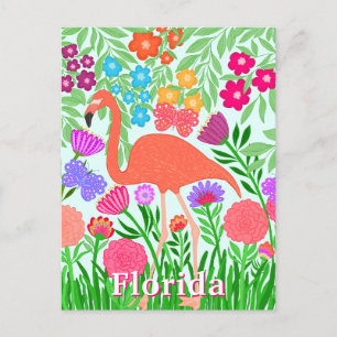 Livlig Trädgård med Flamingodesign Vykort
