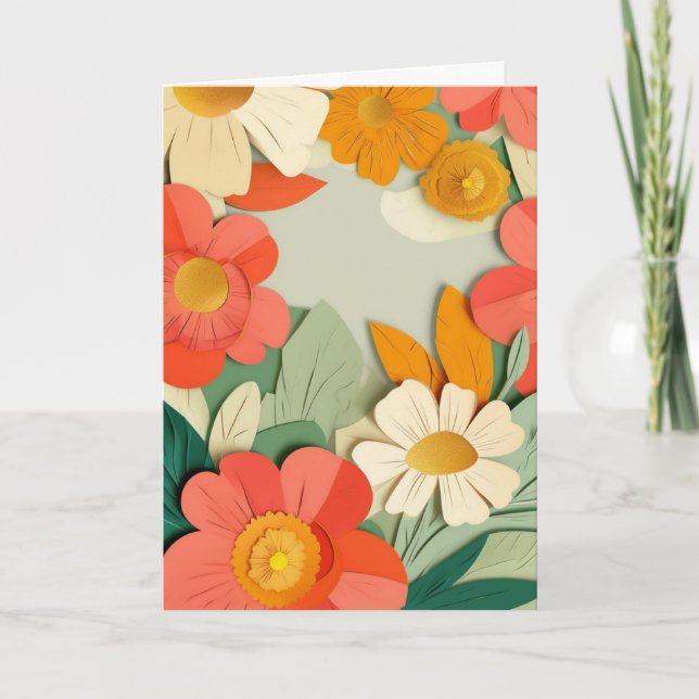 Livlig Trädgårdsblomning Glädje Kort (Framsida)