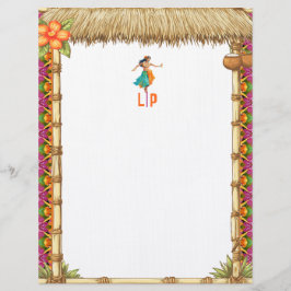 Livlig Tropisk Hawaiiansk Tiki Luau Monogram Brevhuvud