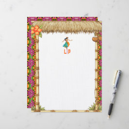 Livlig Tropisk Hawaiiansk Tiki Luau Monogram Brevhuvud