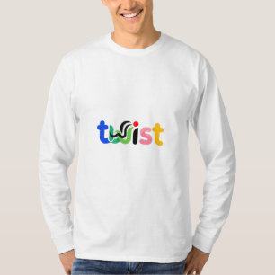 Livlig typografi-konst med vridning t shirt
