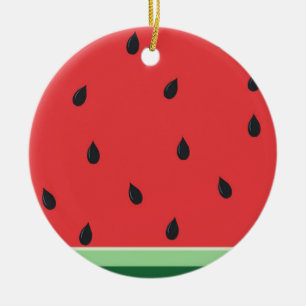 Livlig vattenmelon julgransprydnad keramik