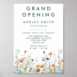 Livlig Vilda Blommors Grand Opening Poster