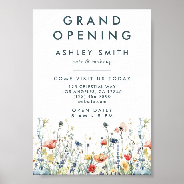 Livlig Vilda Blommors Grand Opening Poster (Framsidan)