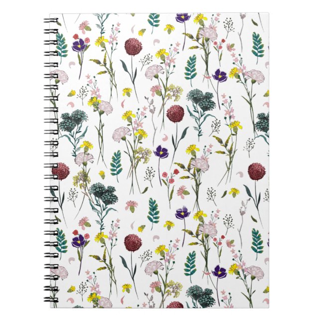 Livlig Vildblomma Anteckningsbok (Framsidan)