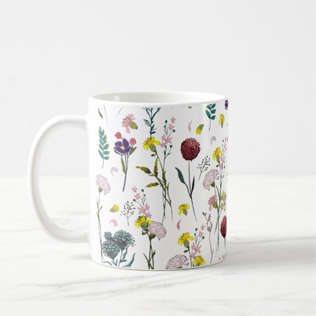 Livlig vildblomma kaffemugg (Vänster)