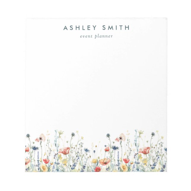 Livlig vildblomsverksamhet anteckningsblock (Framsida)