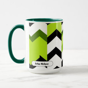 Livlig Wasabi-chevron Modern Textur Mugg