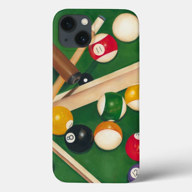 Livliga Billiards Bord med Bollar och Chalk (Baksida)