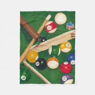 Livliga Billiards Bord med Bollar och Chalk Fleecefilt