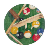 Livliga Billiards Bord med Bollar och krita