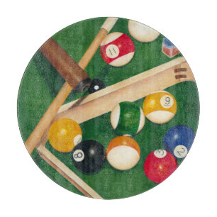 Livliga Billiards Bord med Bollar och krita